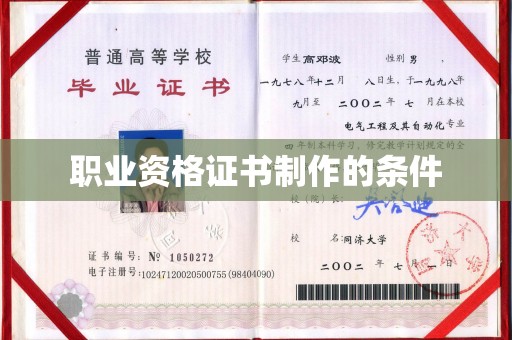 葫芦岛职业资格证书制作的条件